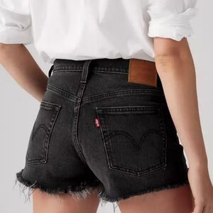 Levi's 501 Original Fit Black High Rise Women's Shorts Size 32, 100% Cotton